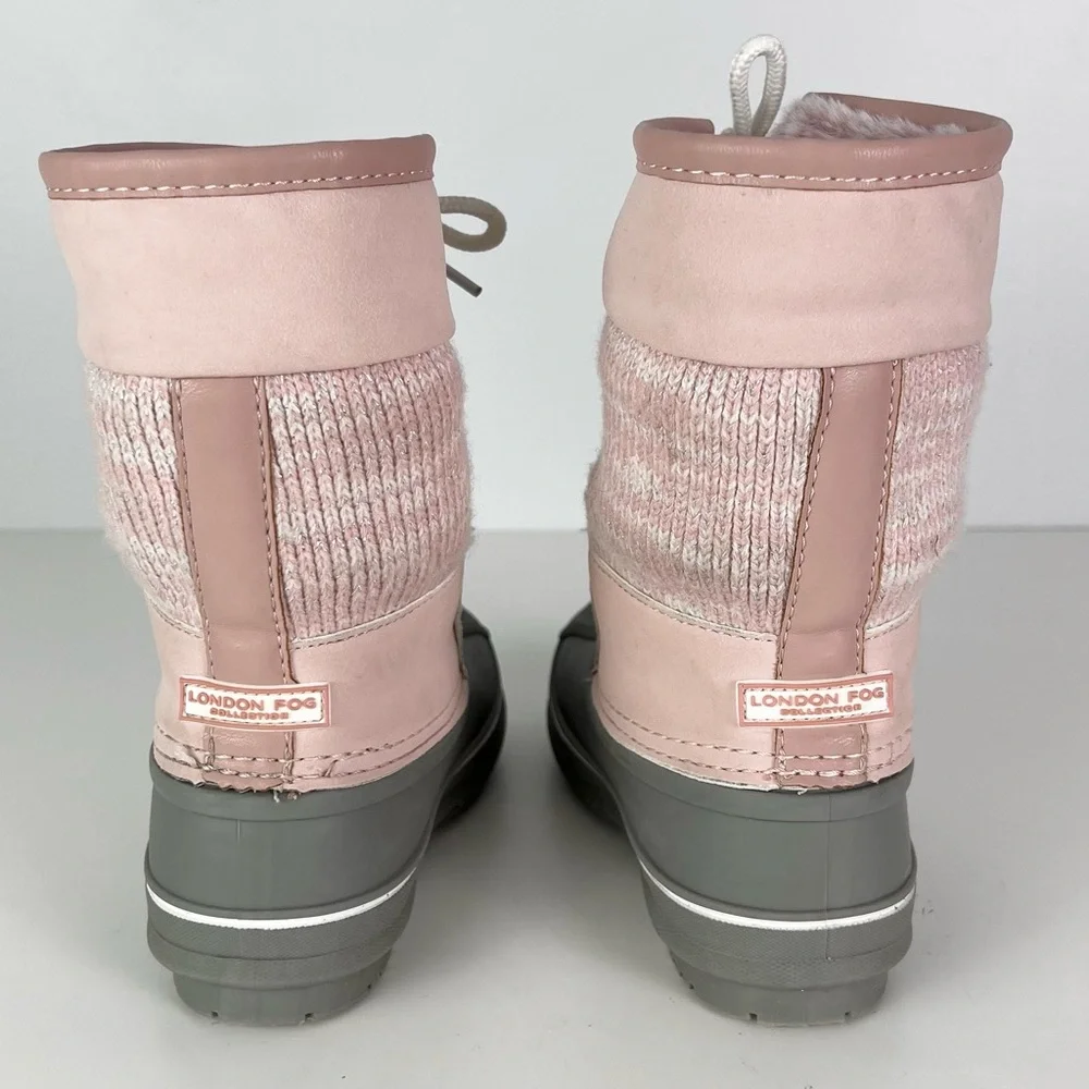 LONDON FOG PINK SPARKLY WARM LINED SNOWBOOTS - Picture 4 of 11
